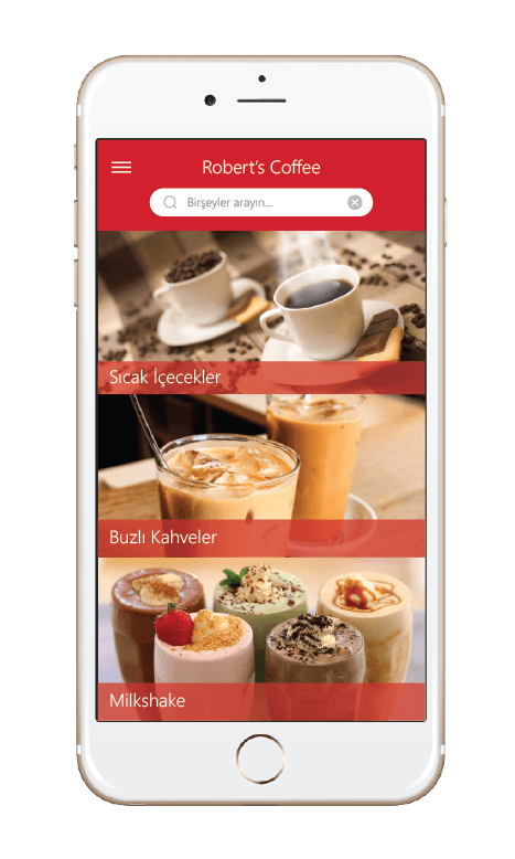 Menulux cep restoran menü programı dijital menü sistemi ürünler ekranı